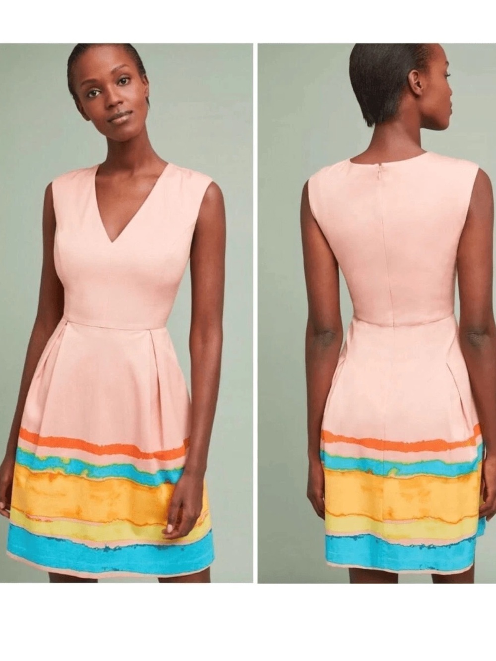 Anthropologie Tracy Reese Painterly Dress with POCKETS Size 2 baby shower gender